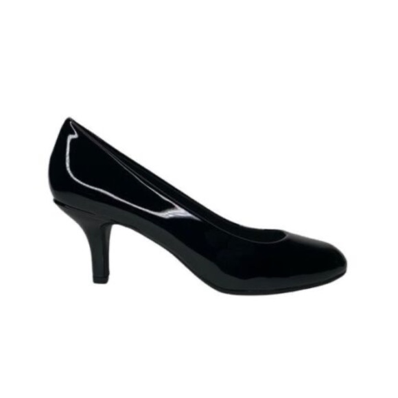 NEW Easy Street Women's Passion Dress Pump Black Patent IN BOX KITTEN HEEL - Picture 2 of 6